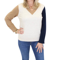 Charlie B - Colorblock V-neck Sweater