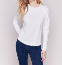 Charlie B - Crew Neck Drop Shoulder Sweater - clothing - crew - rayon