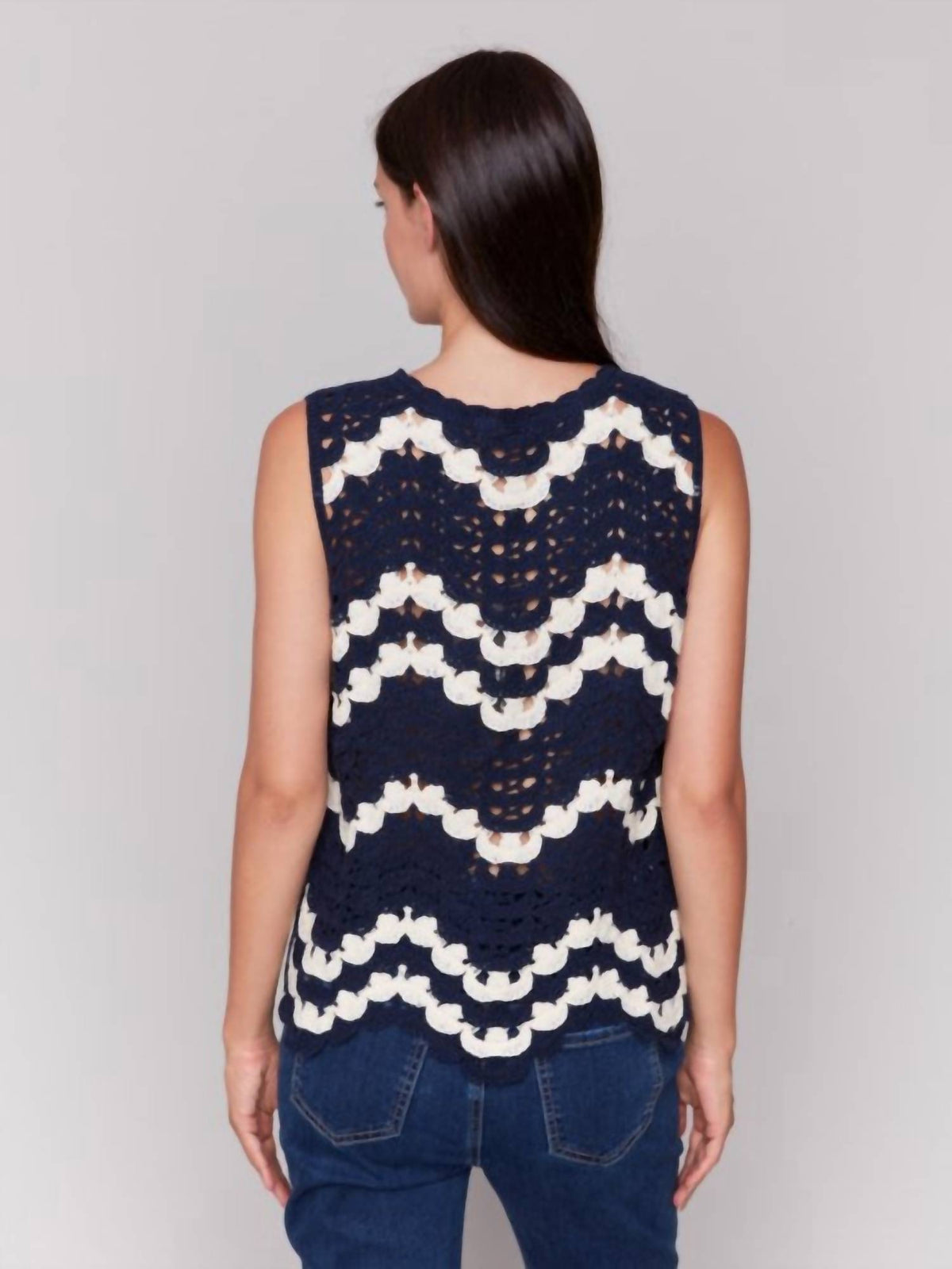 Charlie B - Crochet Sleeveless Crew Neck Cami