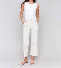 Charlie B - Cropped Utility Pocket Twill Pants - clothing - cotton - pants