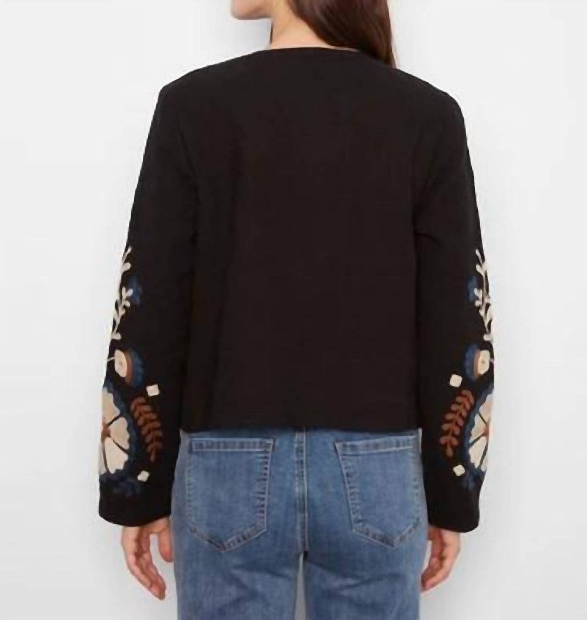 Charlie B - Embroidered Cotton Open Front Jacket