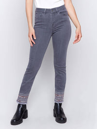 Charlie B - Embroidered Hem Jeans