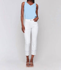 Charlie B - Embroidered Hem Slim Jeans - clothing - cotton - blend - jeans