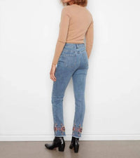 Charlie B - Embroidered Hem Slim Leg Jeans