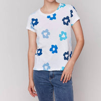 Charlie B - Floral Print Tee - clothing - cotton - floral