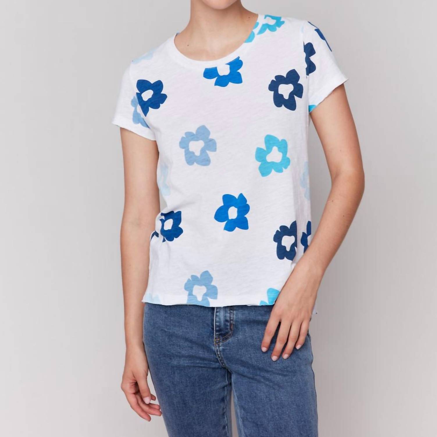 Charlie B - Floral Print Tee - clothing - cotton - floral