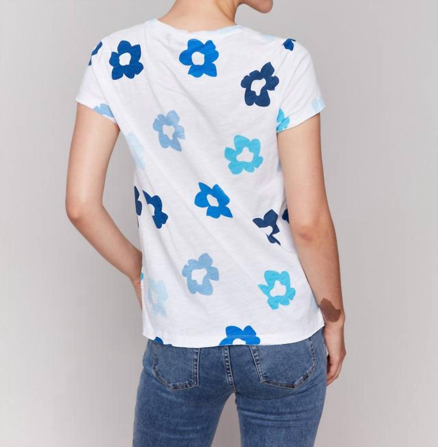 Charlie B - Floral Print Tee - clothing - cotton - floral