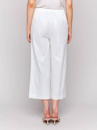 Charlie B - Foil Linen Blend Cropped Pull-on Pants