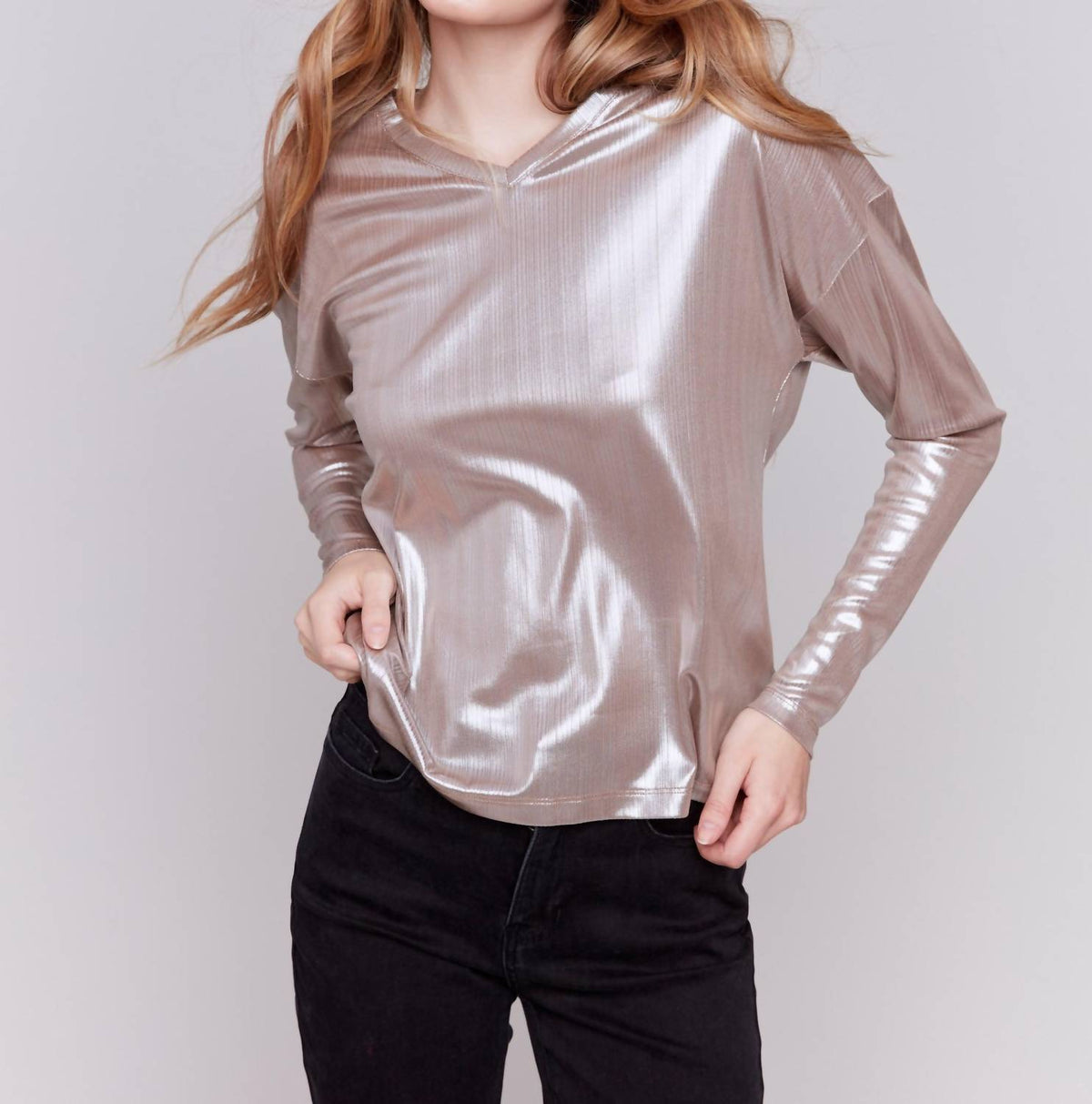 Charlie B - Foiled Knit Top