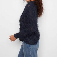 Charlie B - Fringe Chiffon Button-front Blouse