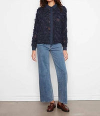 Charlie B - Fringe Chiffon Button-front Blouse