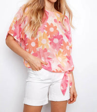 Charlie B - Gauze Blouse with Side Tie