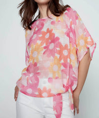 Charlie B - Gauze Blouse with Side Tie