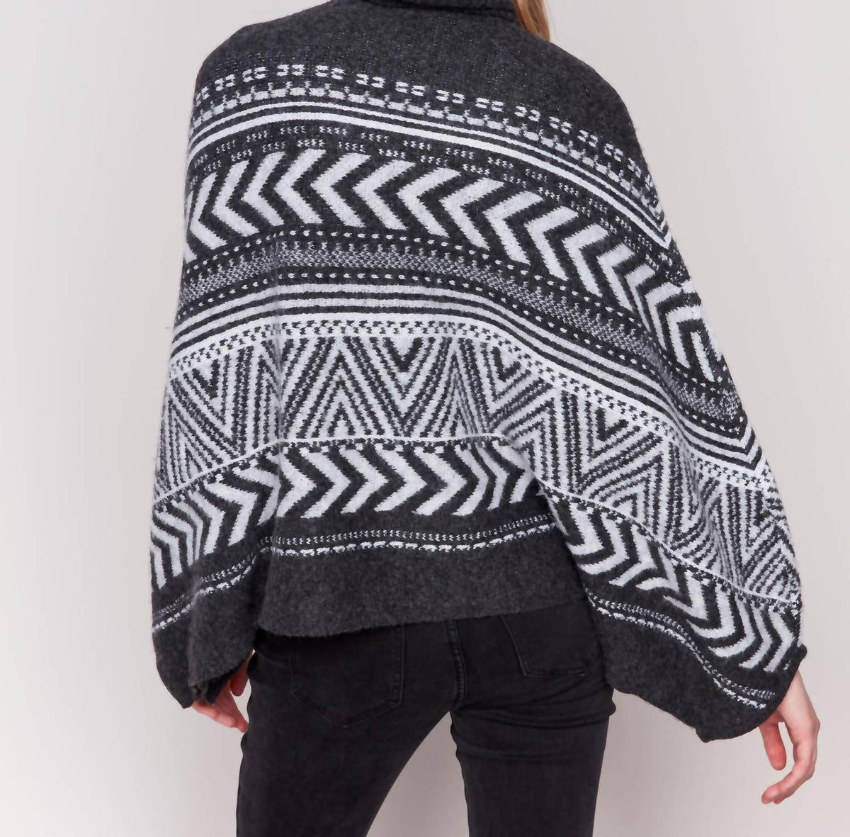 Charlie B - Geometric Jacquard Poncho