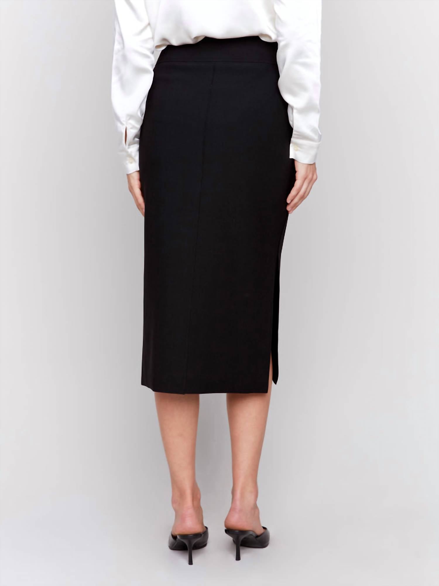 Charlie B - Gutsy Crepe Knee Length Skirt - blue - clothing - knee - length - skirts