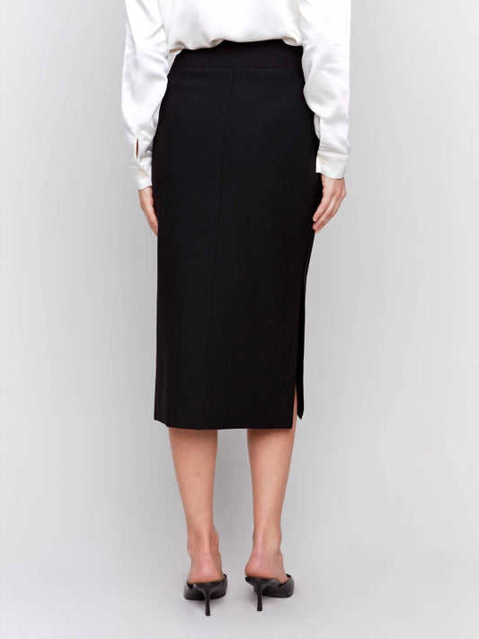 Charlie B - Gutsy Crepe Knee Length Skirt - blue - clothing - knee - length - skirts
