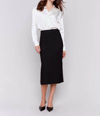 Charlie B - Gutsy Crepe Knee Length Skirt - blue - clothing - knee - length - skirts