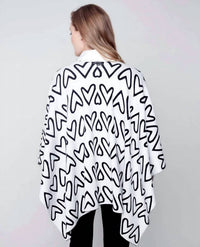 Charlie B - Heart Jacquard Reversible Cape