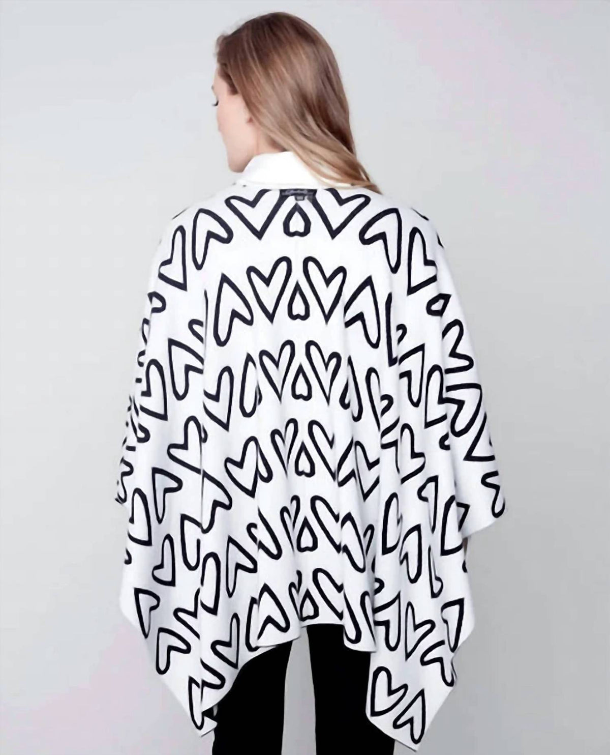 Charlie B - Heart Jacquard Reversible Cape