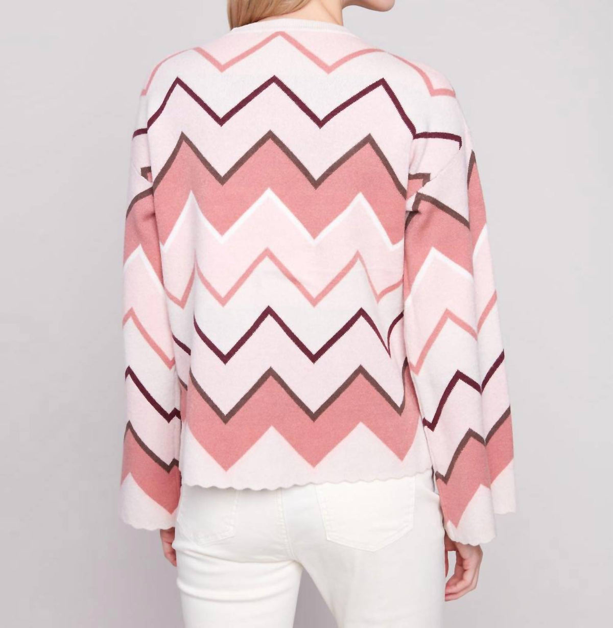 Charlie B - Jacquard Bell Sleeve Sweater