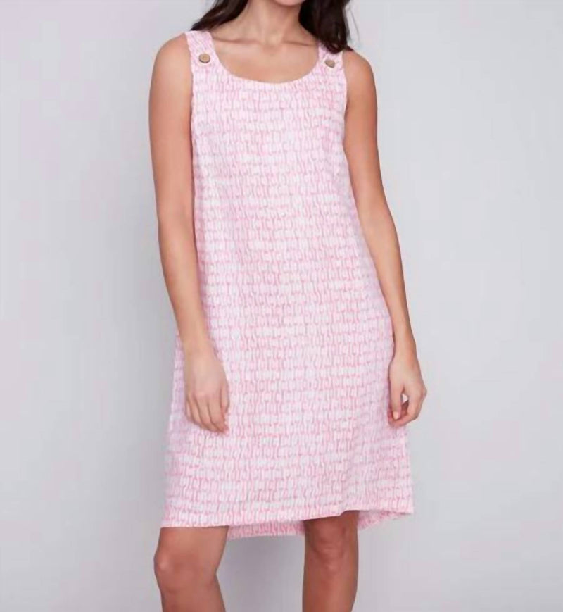 Charlie B - Linen A - line Dress - clothing - dresses - geometric