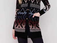 Charlie B - Long Ombre Button - down Cardigan - black - cardigans - clothing
