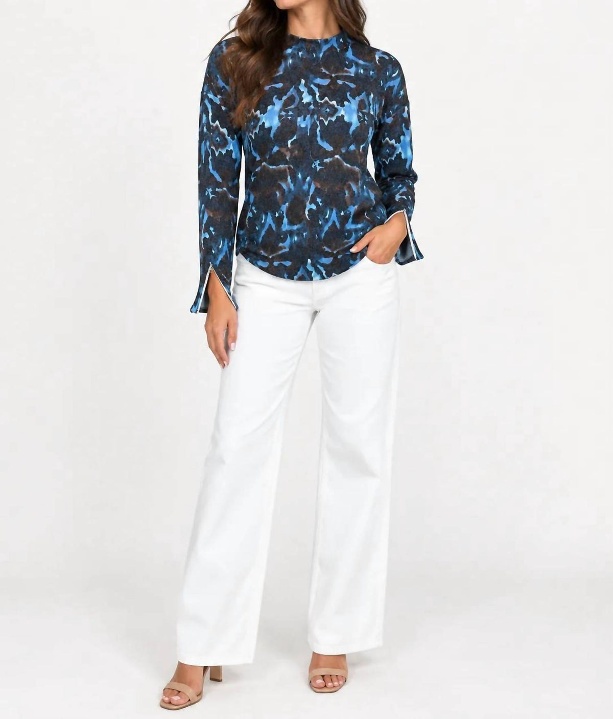 Charlie B - Long Sleeve Drop Shoulder Sweater With Zipper