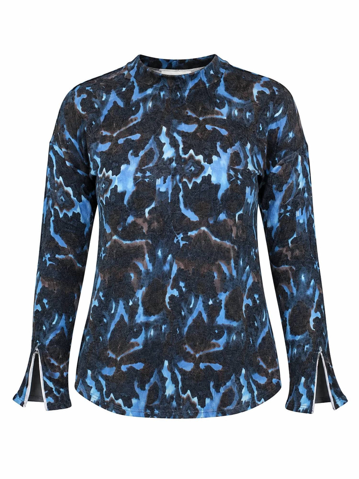 Charlie B - Long Sleeve Drop Shoulder Sweater With Zipper