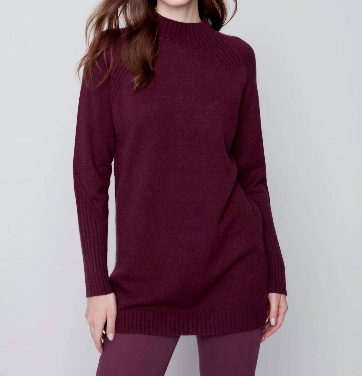 Charlie B - Mock Neck Tunic Sweater