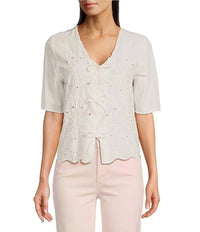 Charlie B - Palm City Eyelet Top