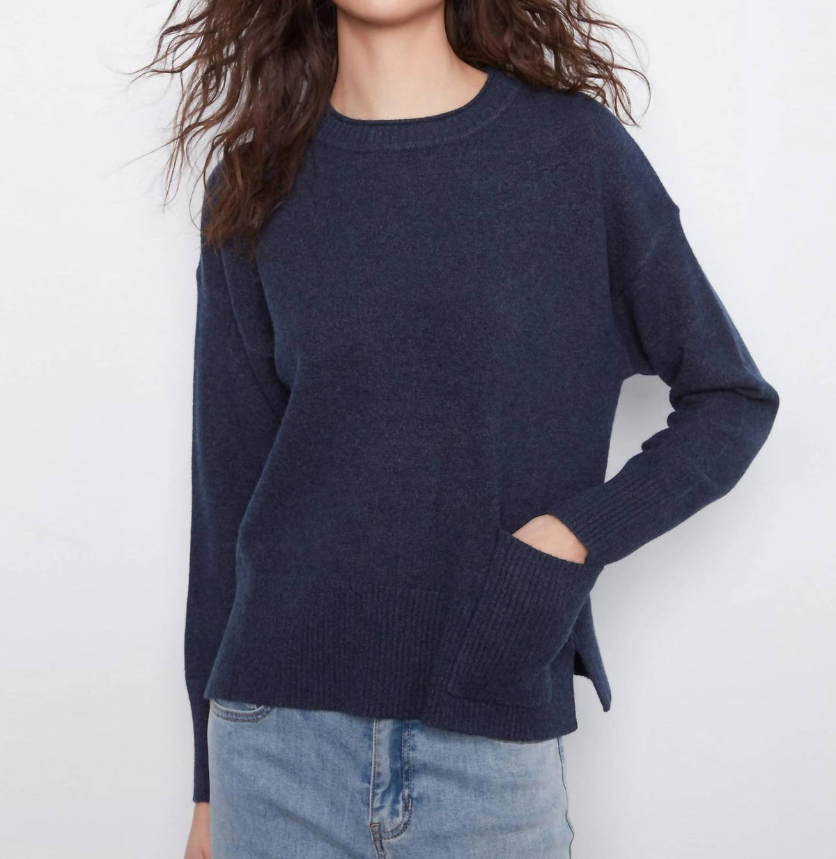 Charlie B - Patch Pocket Crew Neck Sweater