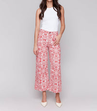 Charlie B - Printed Flare Pants With Patch Pockets