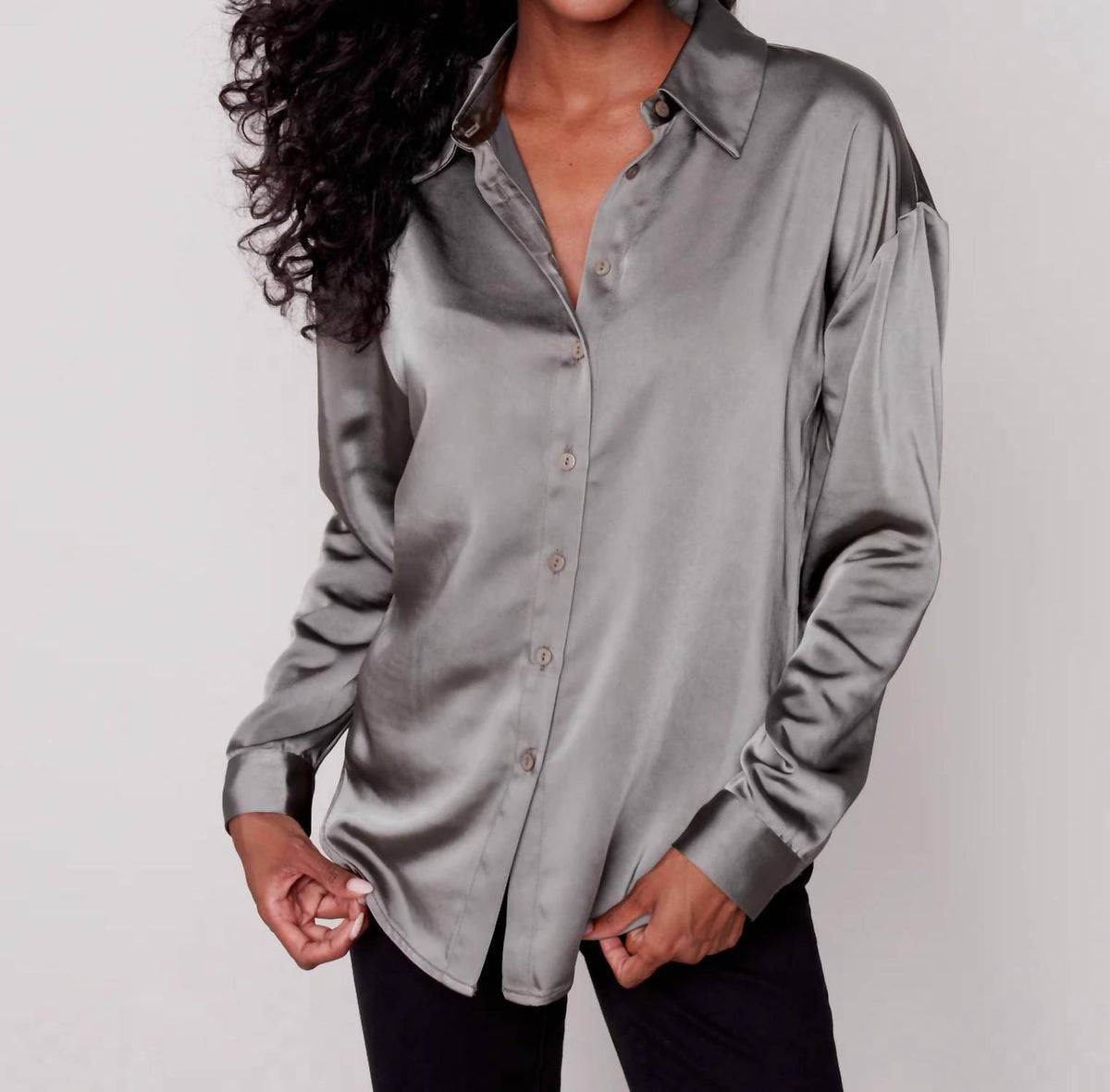 Charlie B - Printed Gusty Satin Shirt