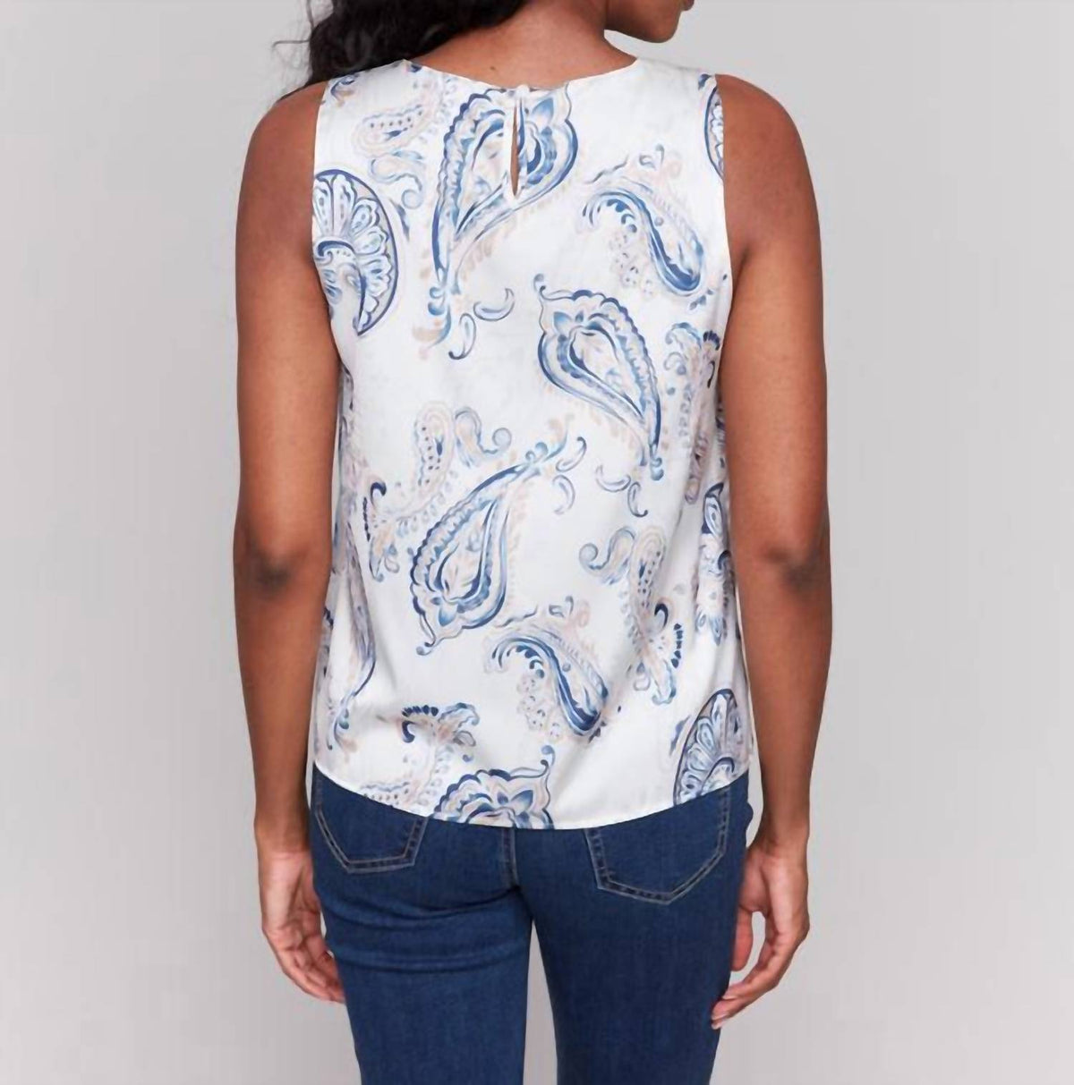 Charlie B - Printed Satin Sleeveless Top