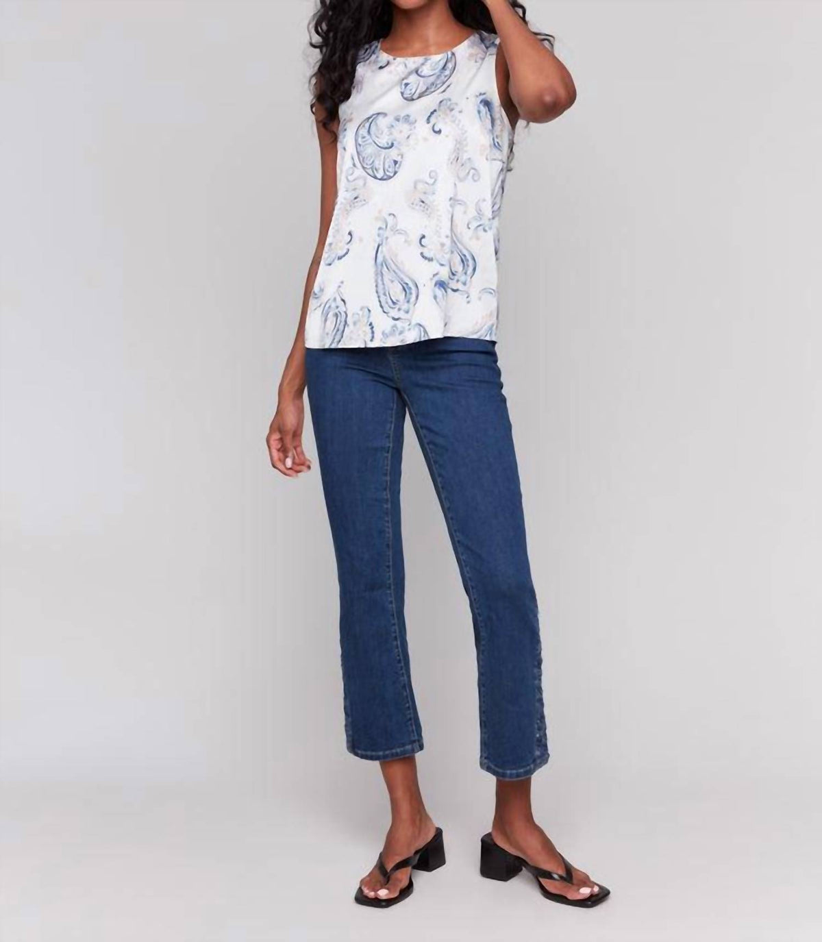 Charlie B - Printed Satin Sleeveless Top