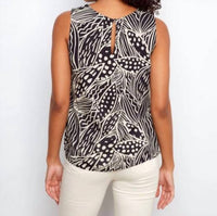 Charlie B - Printed Sleeveless Blouse With Back Keyhole