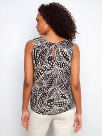 Charlie B - Printed Sleeveless Blouse With Back Keyhole