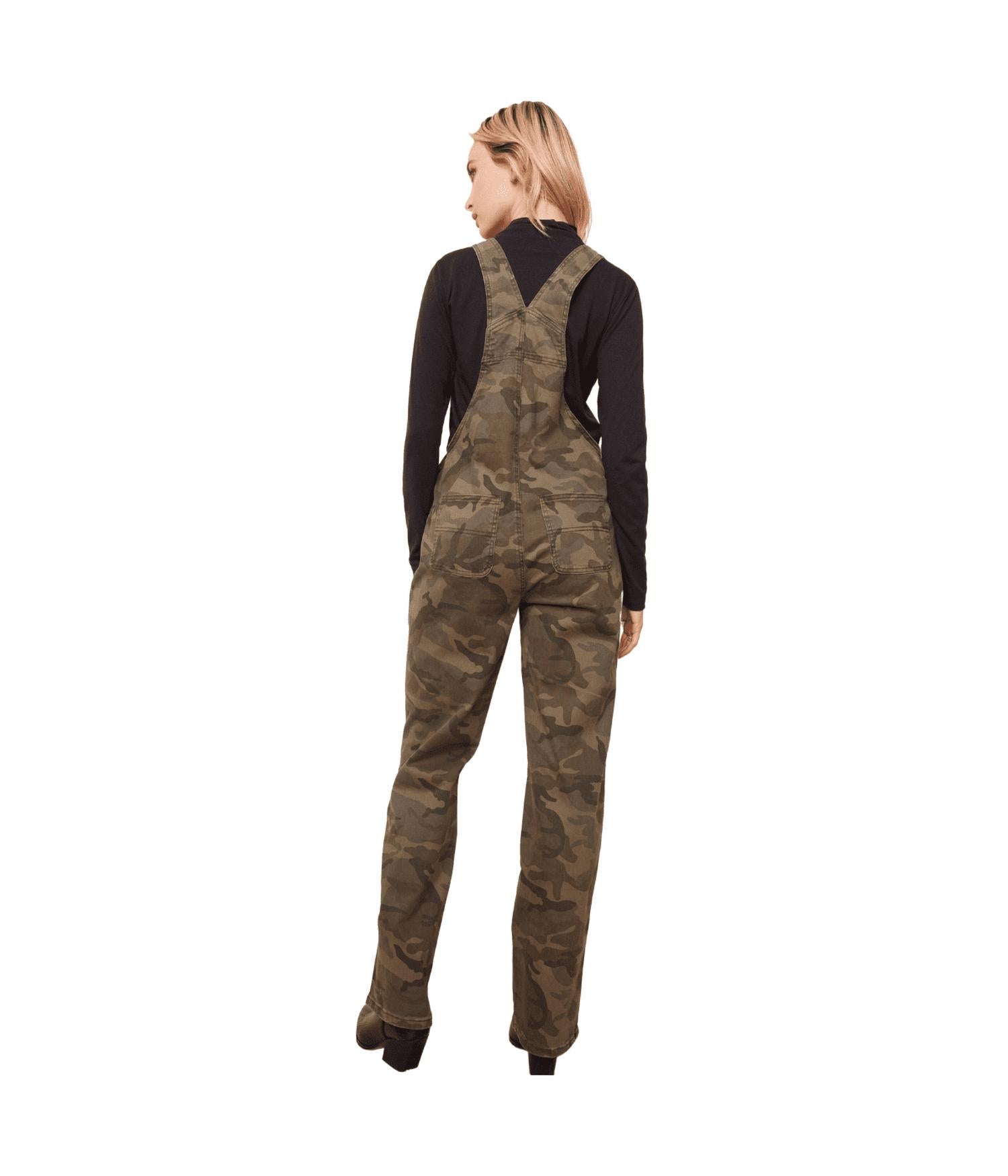 Charlie B - Printed Stretch Denim Overall - camouflage - clothing - denim
