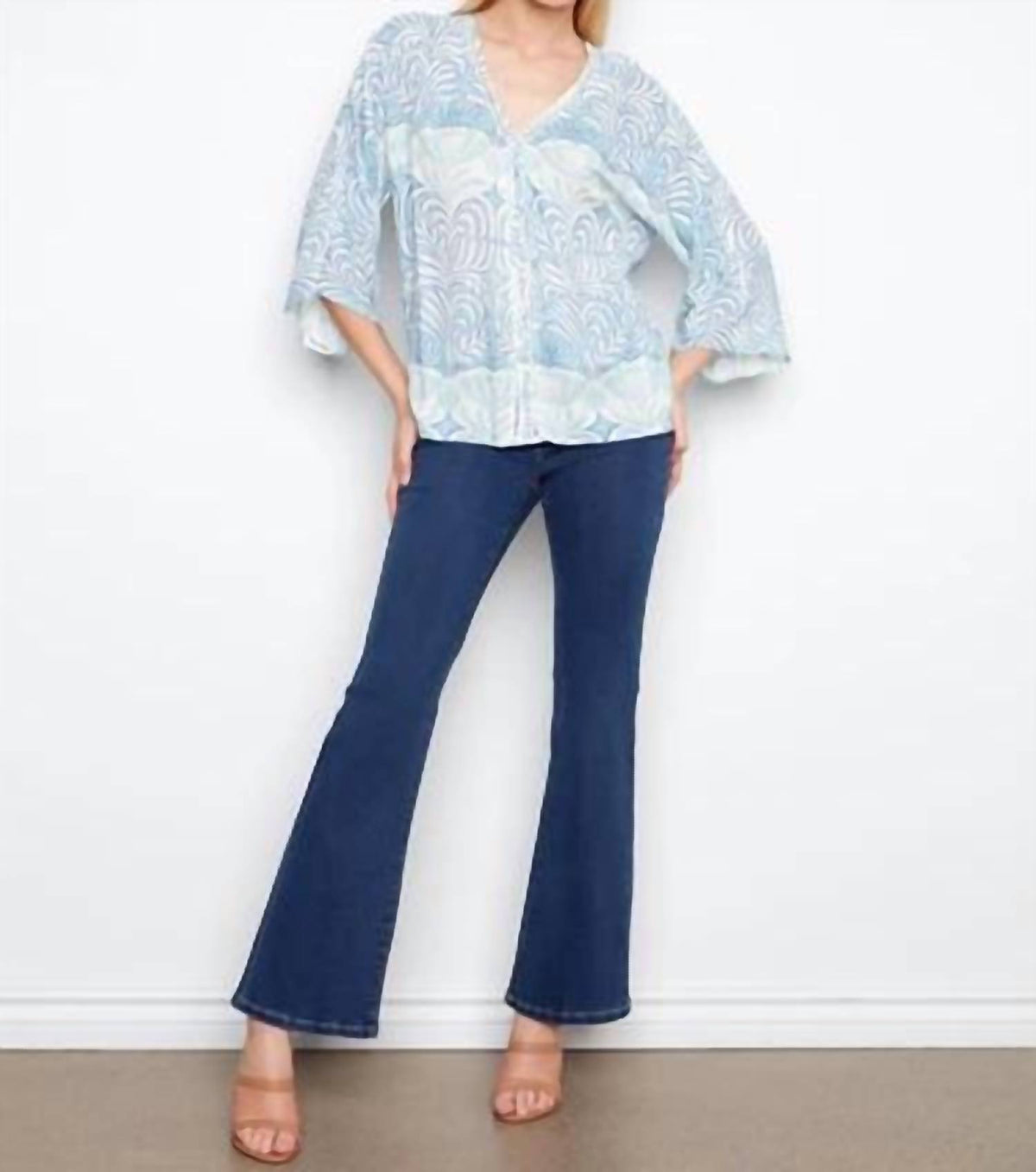 Charlie B - Printed Viscose Front Button Blouse
