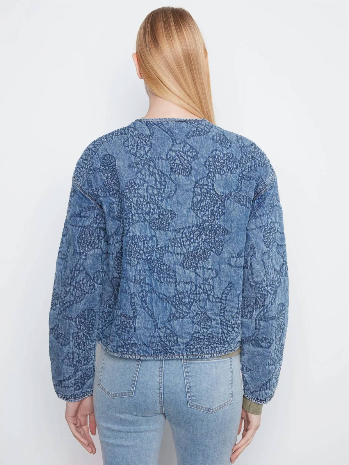 Charlie B - Quilted Denim Bomber Jacket