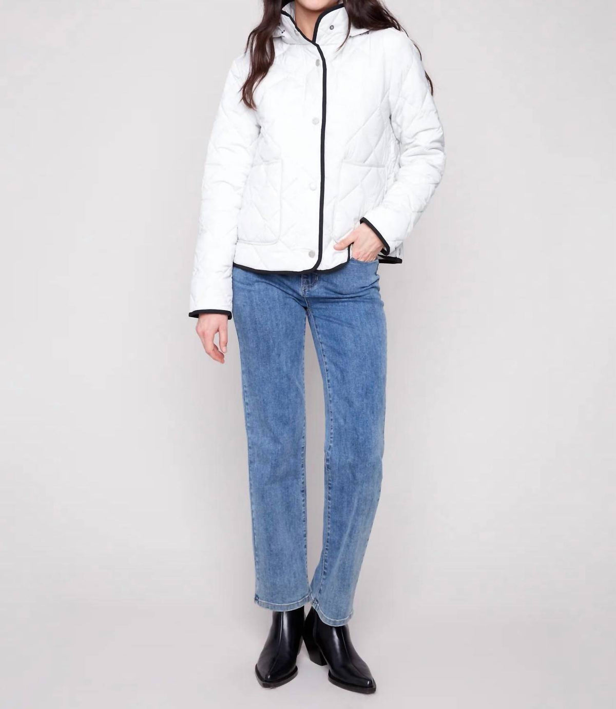 Charlie B - Quilted Puffer Jacket With Removable Hood