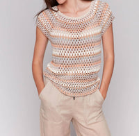 Charlie B - Raglan Crochet Cap Sleeve Top