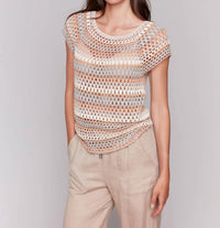 Charlie B - Raglan Crochet Cap Sleeve Top