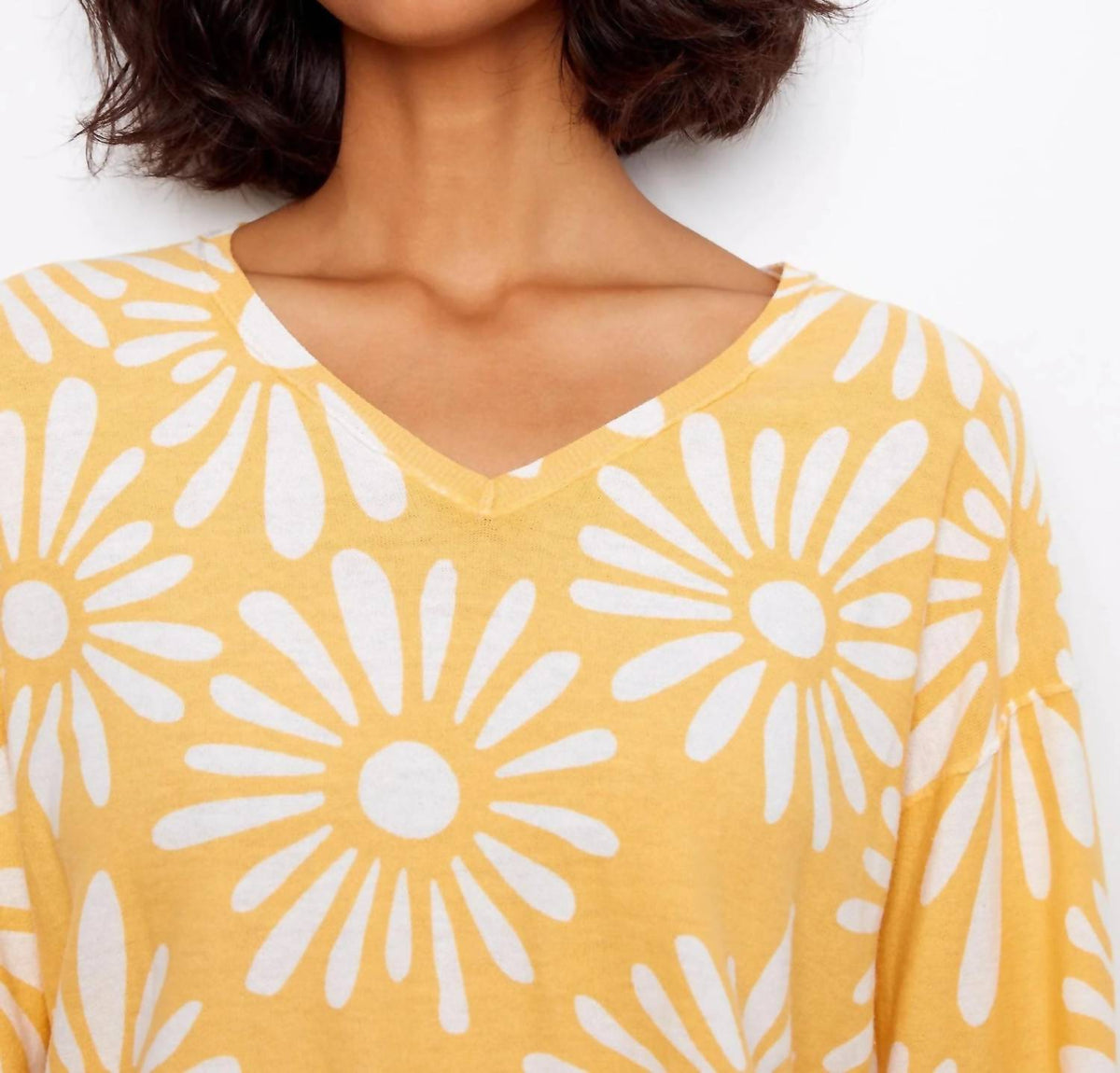 Charlie B - Reversible Printed V-Neck Sweater