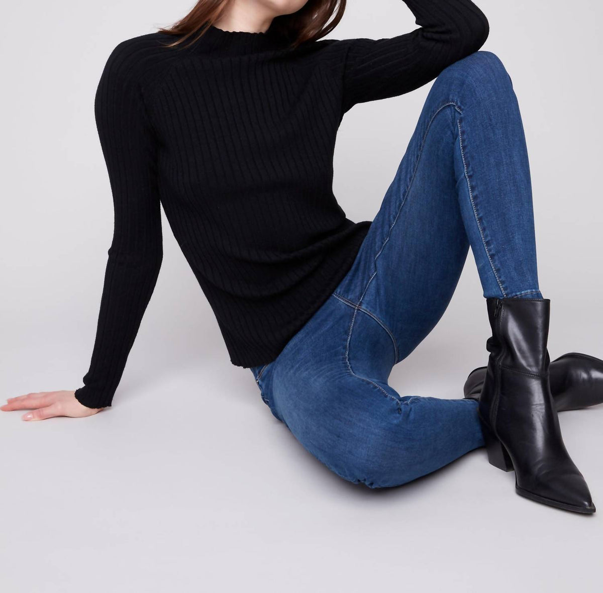 Charlie B - Ribbed Mock Neck Sweater