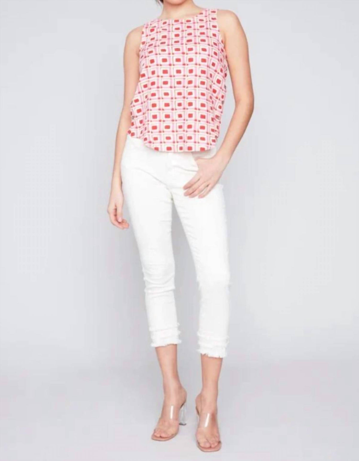 Charlie B - Side Buttons Sleeveless Top