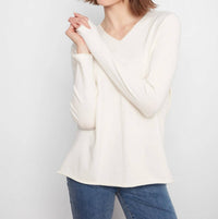 Charlie B - Solid Basic V-Neck Sweater