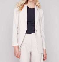 Charlie B - Solid Ruched Back Blazer