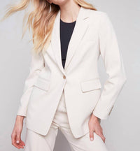 Charlie B - Solid Ruched Back Blazer