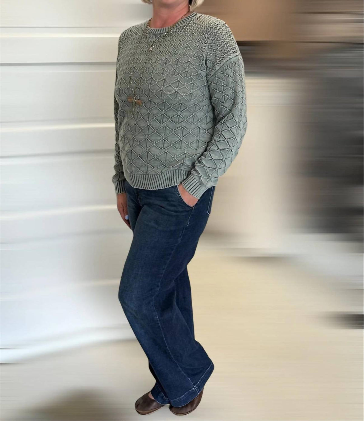 Charlie B - Spruce Pointelle Sweater